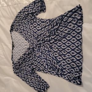 Navy and white blouse